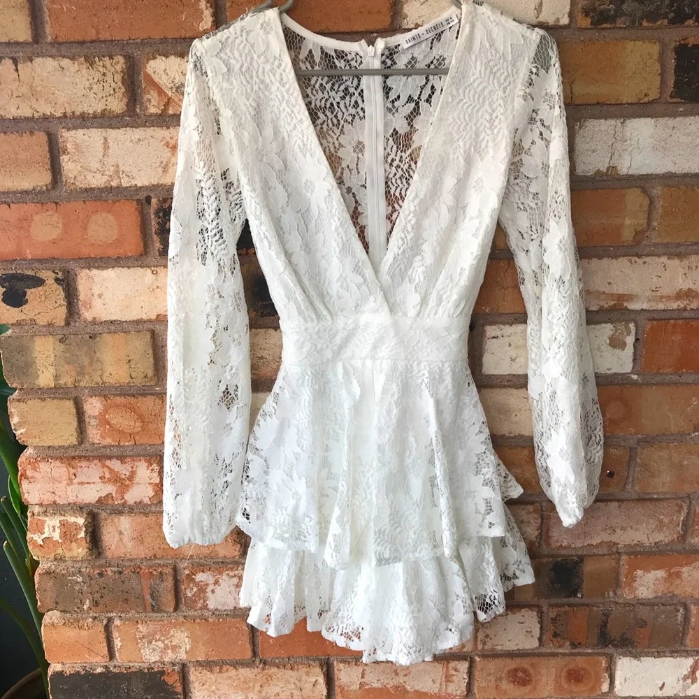 Saints + Secrets White Lace Romper